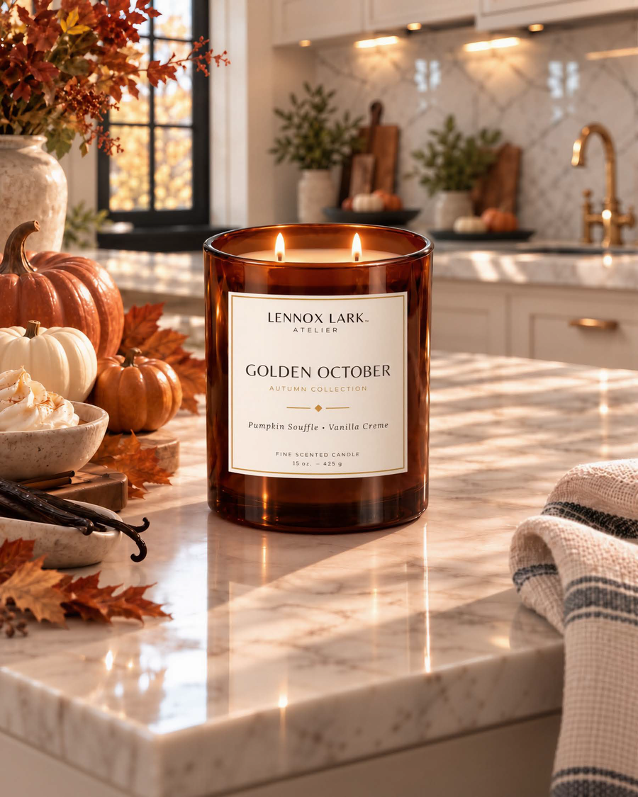 Golden October Fall Candle